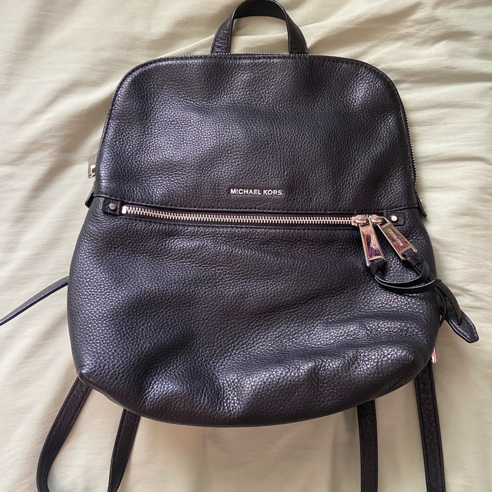 Brand new Black Michael Kors mini backpack with matching wallet